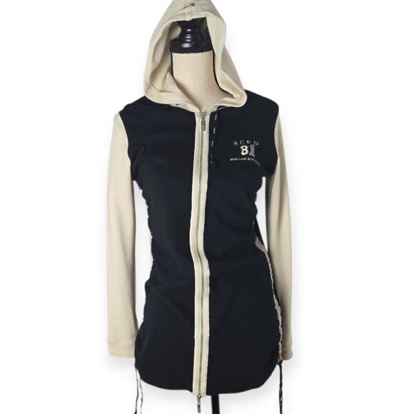 BCBGMaxAzria Black Cream Bon Chic Hoodie Small - Picture 1 of 8